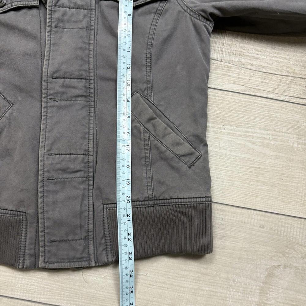 Y2K TNA Aritzia Utility Bomber Jacket Women’s S Gray Hooded Zip Up Floral Lining - Picture 6 of 7